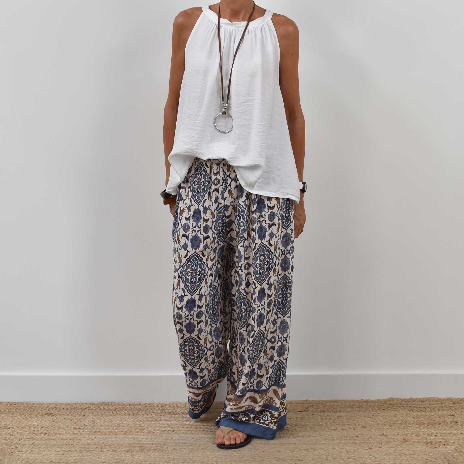 Pantalón estampado azul