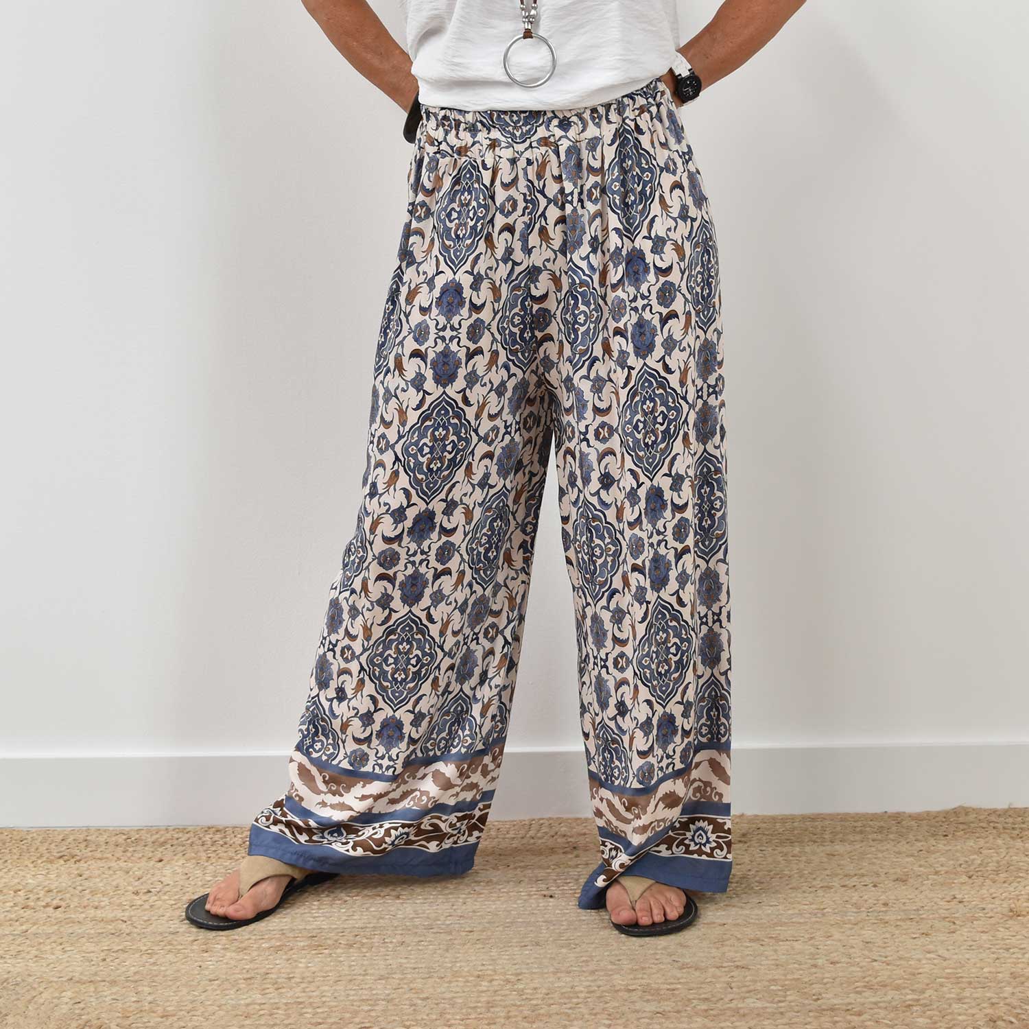 Pantalón estampado azul