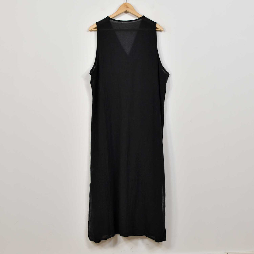 Vestido detalle madera negro