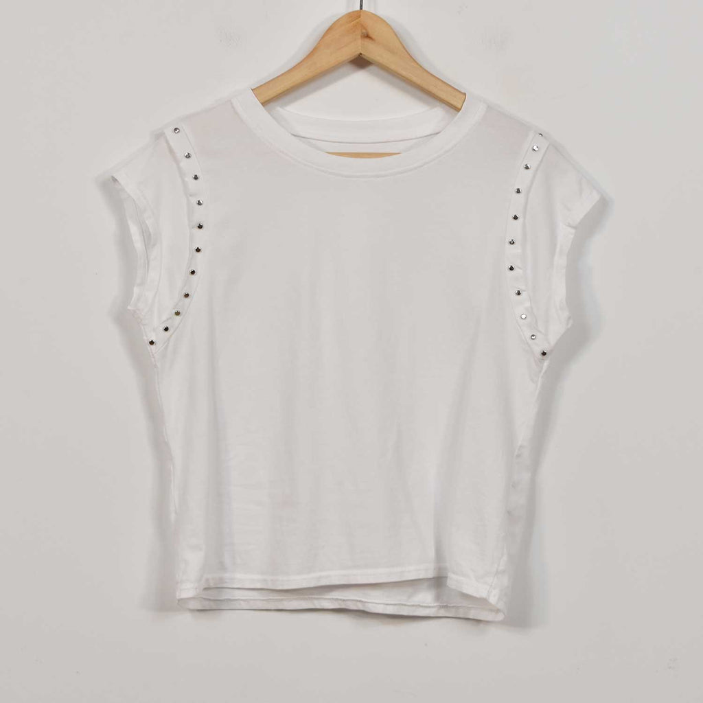 Camiseta tachas blanca