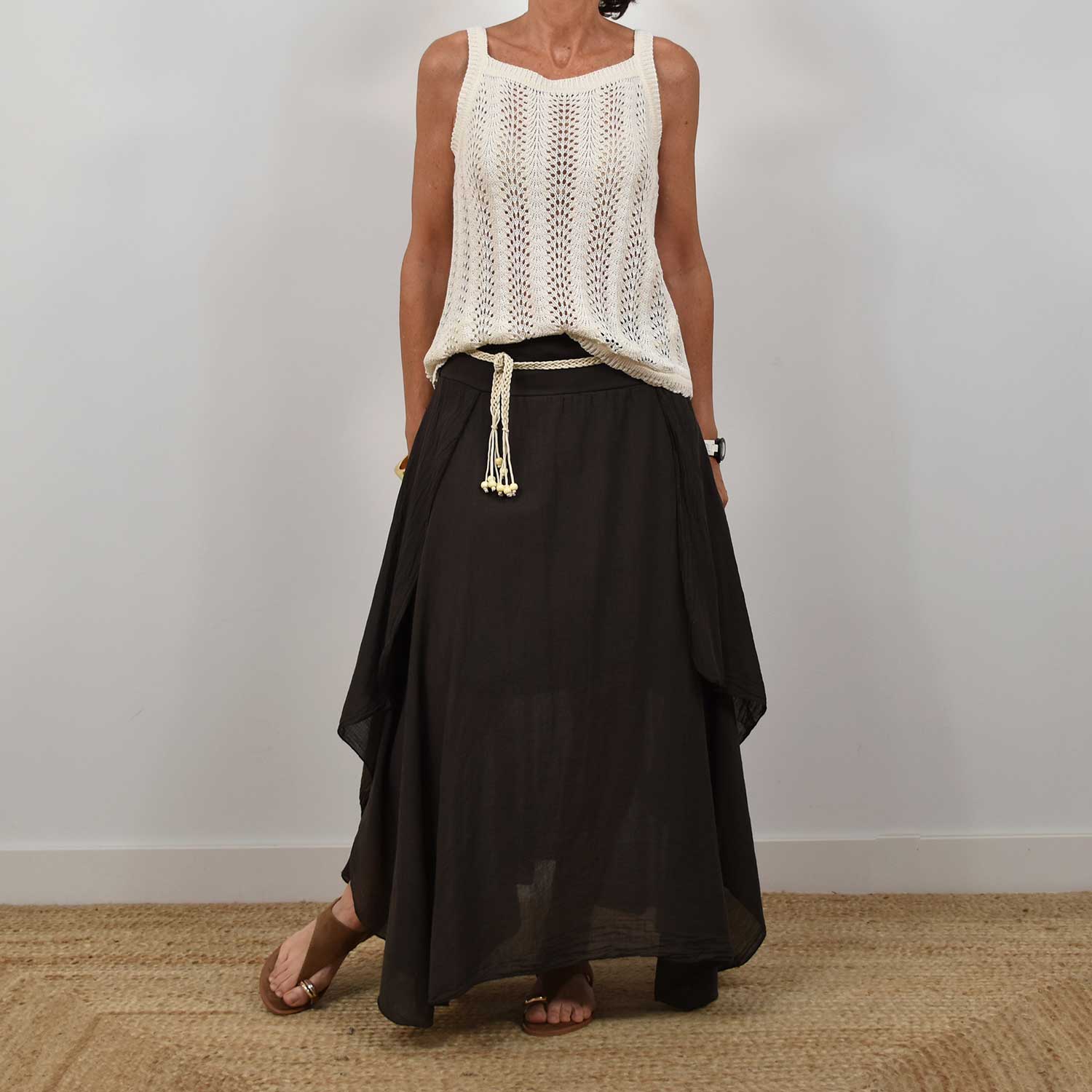Falda capas marrón
