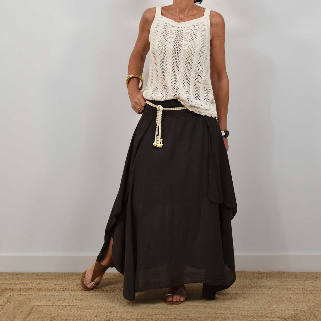 Falda capas marrón