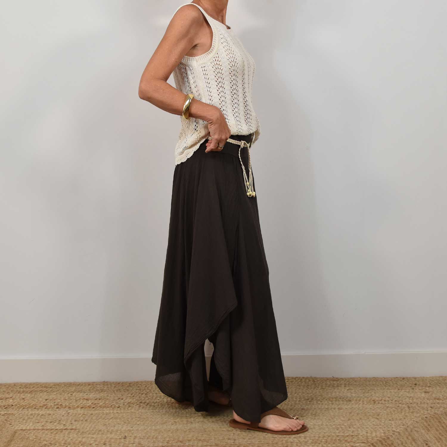 Falda capas marrón