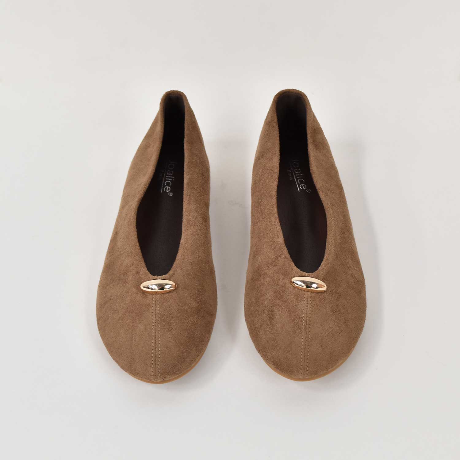 Bailarinas detalle dorado camel