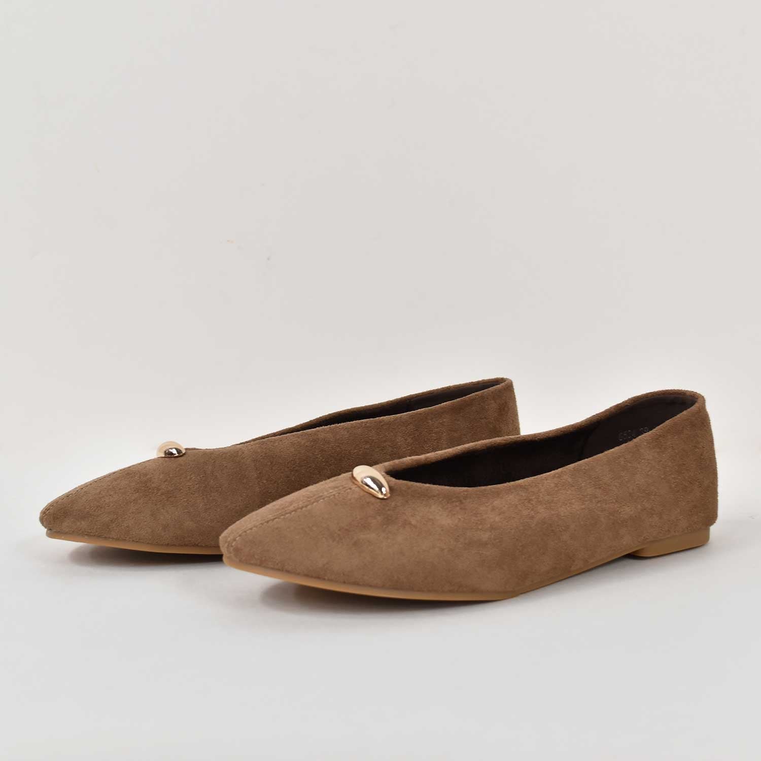 Bailarinas detalle dorado camel