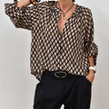 Camisa mao estampada marrón