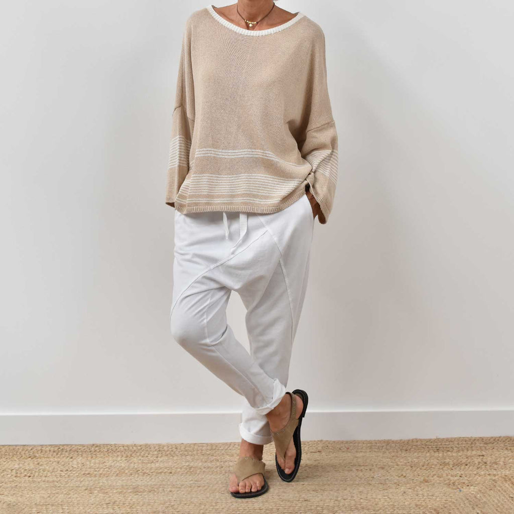 Jersey rayas beige