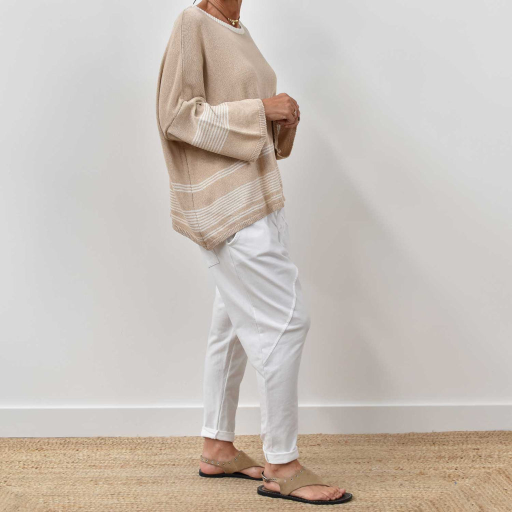 Jersey rayas beige