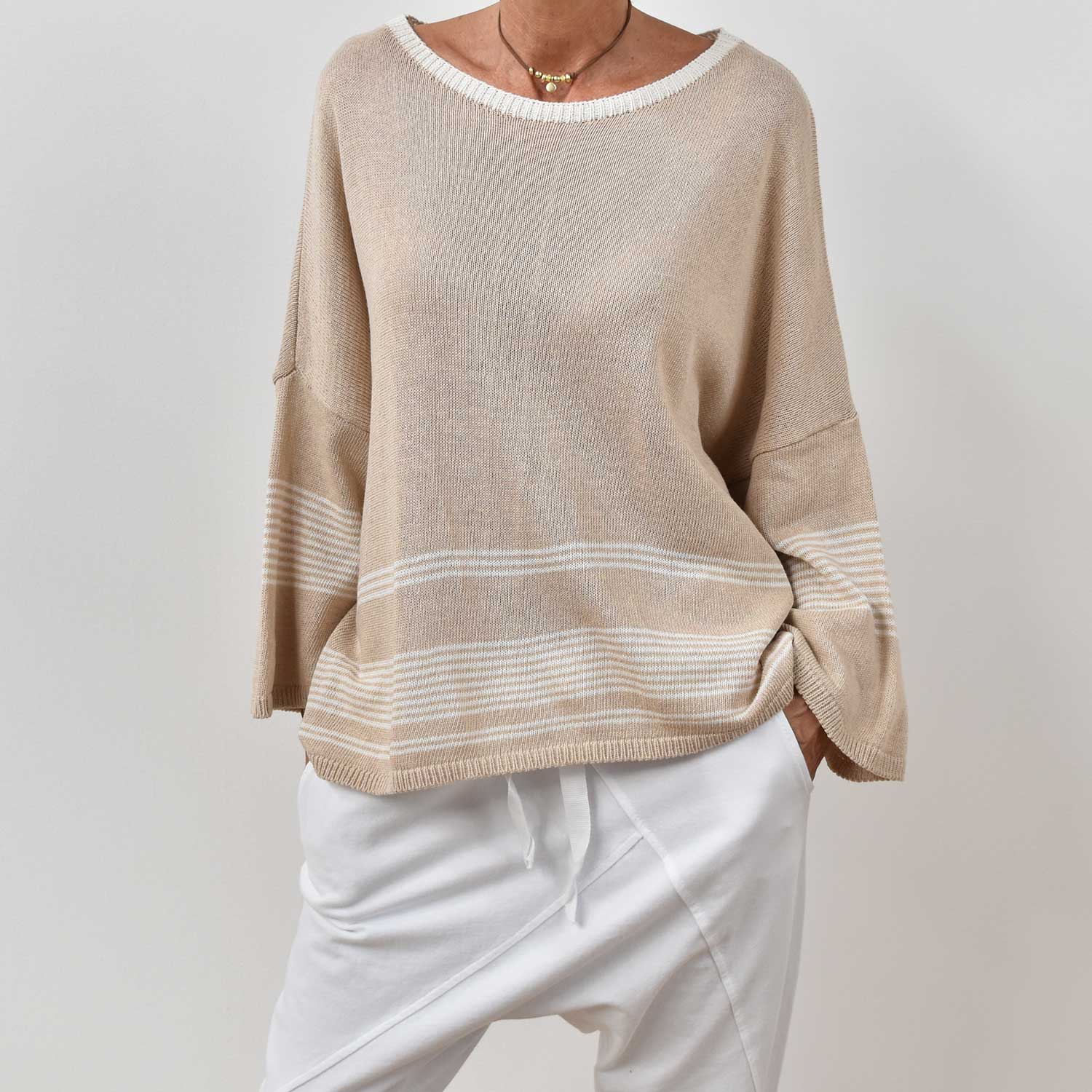 Jersey rayas beige