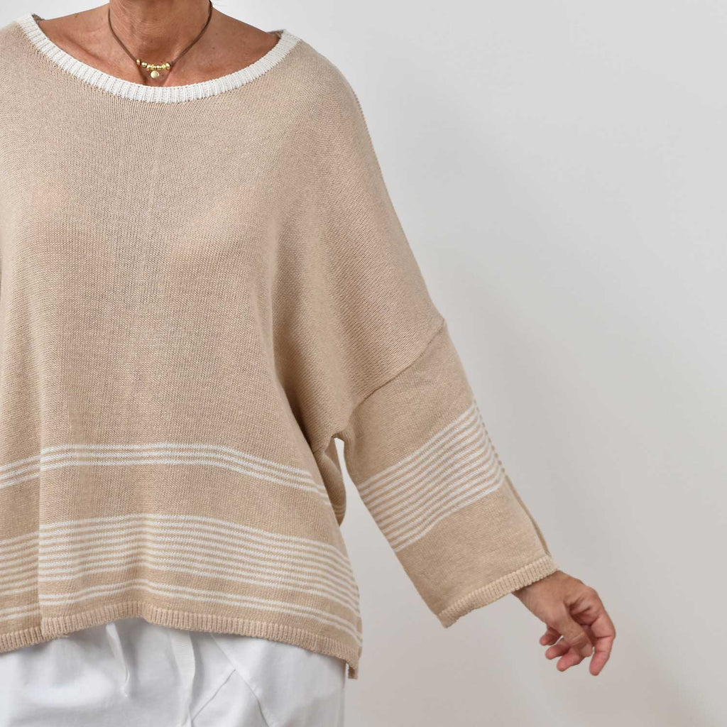 Jersey rayas beige