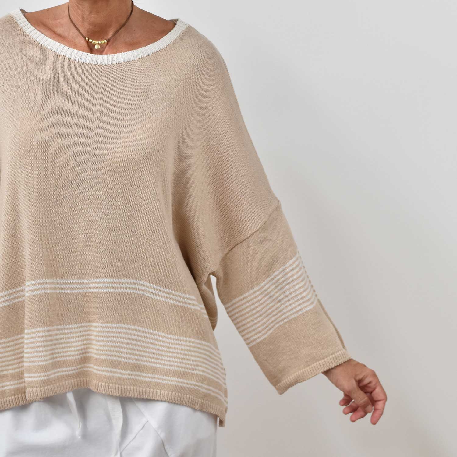 Jersey rayas beige
