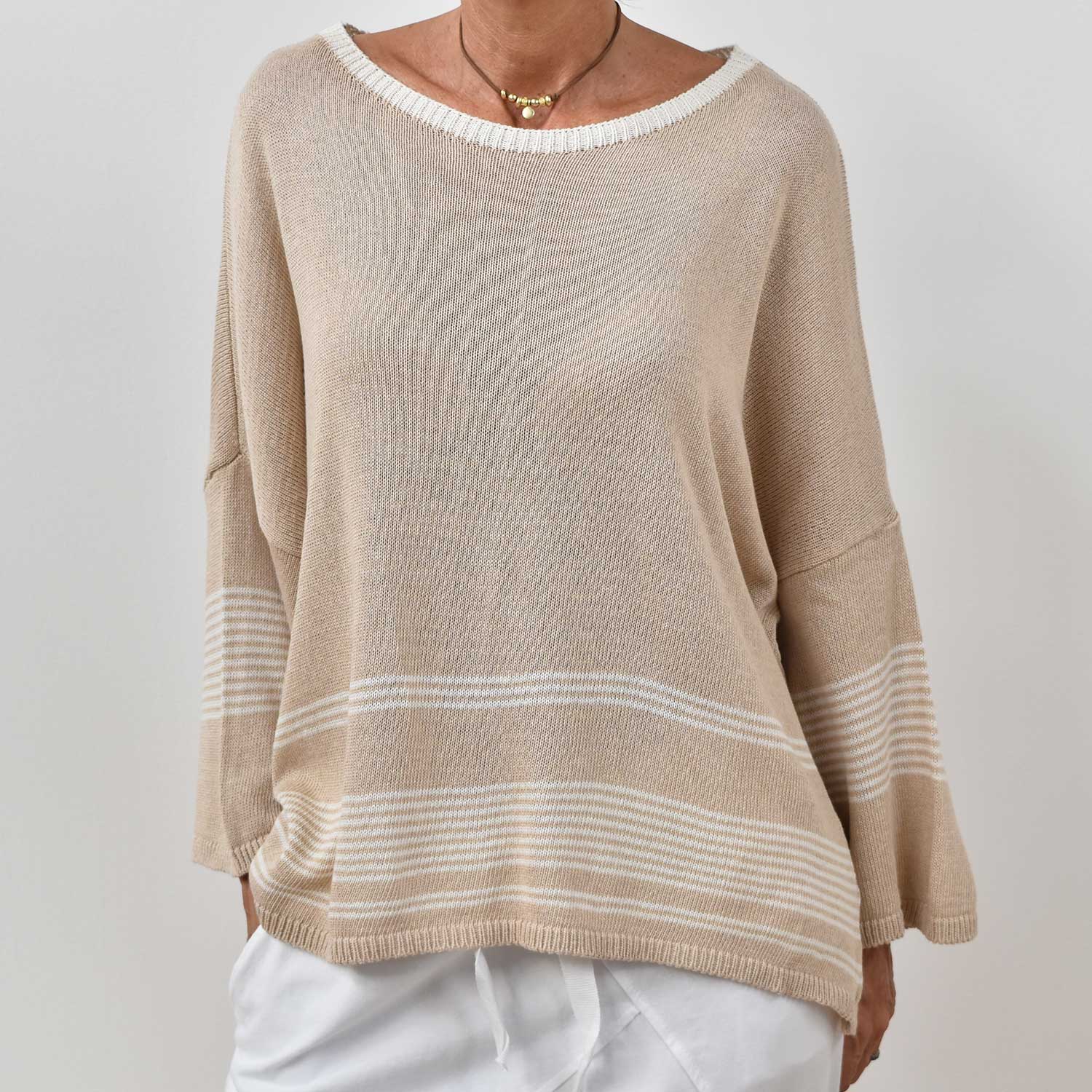 Jersey rayas beige
