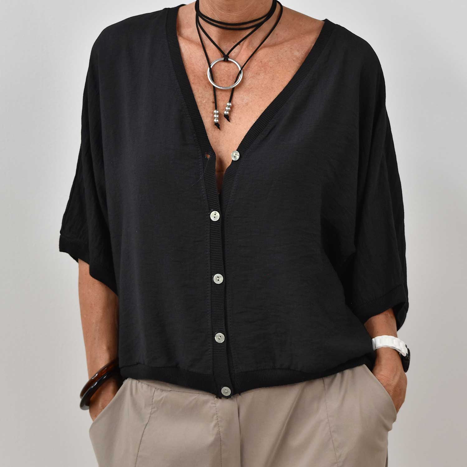 Chaqueta textura negra