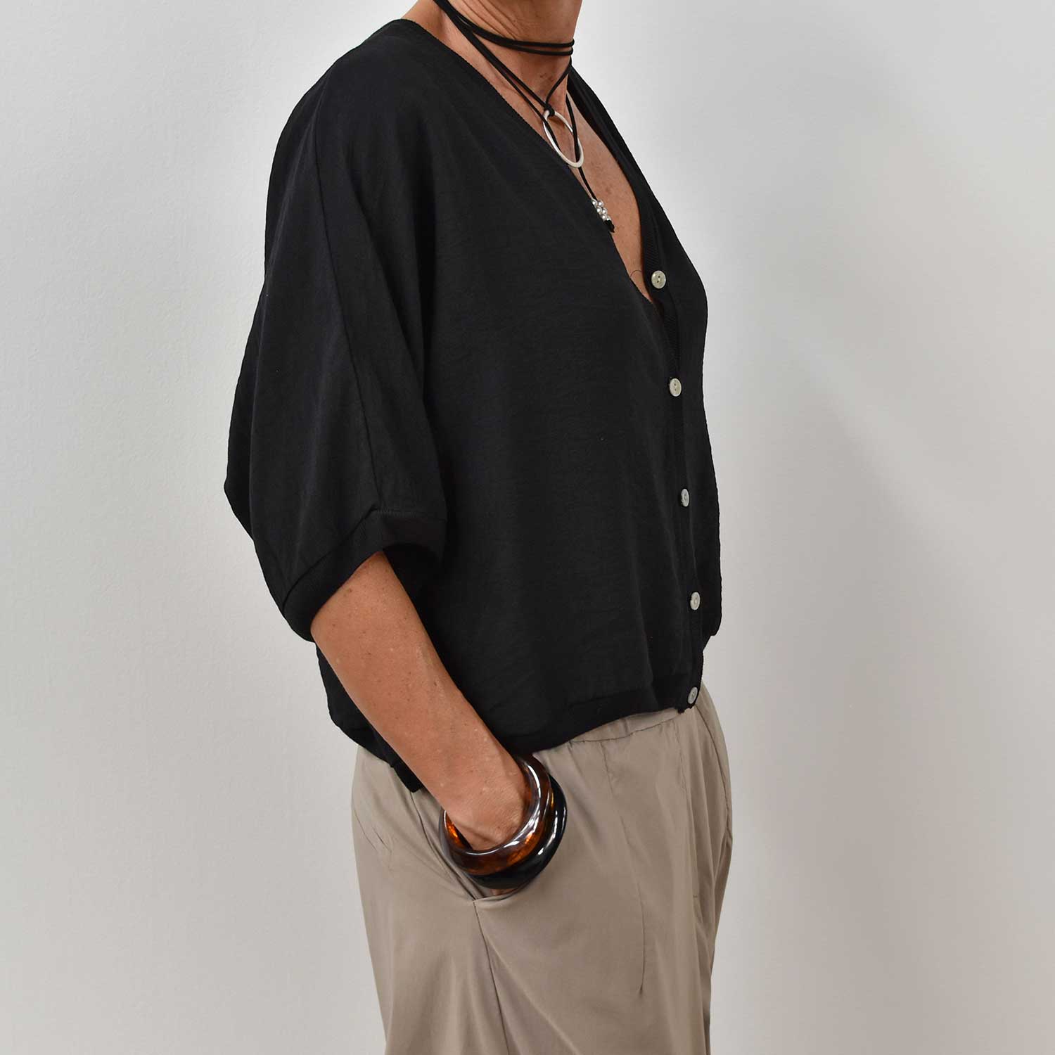Chaqueta textura negra