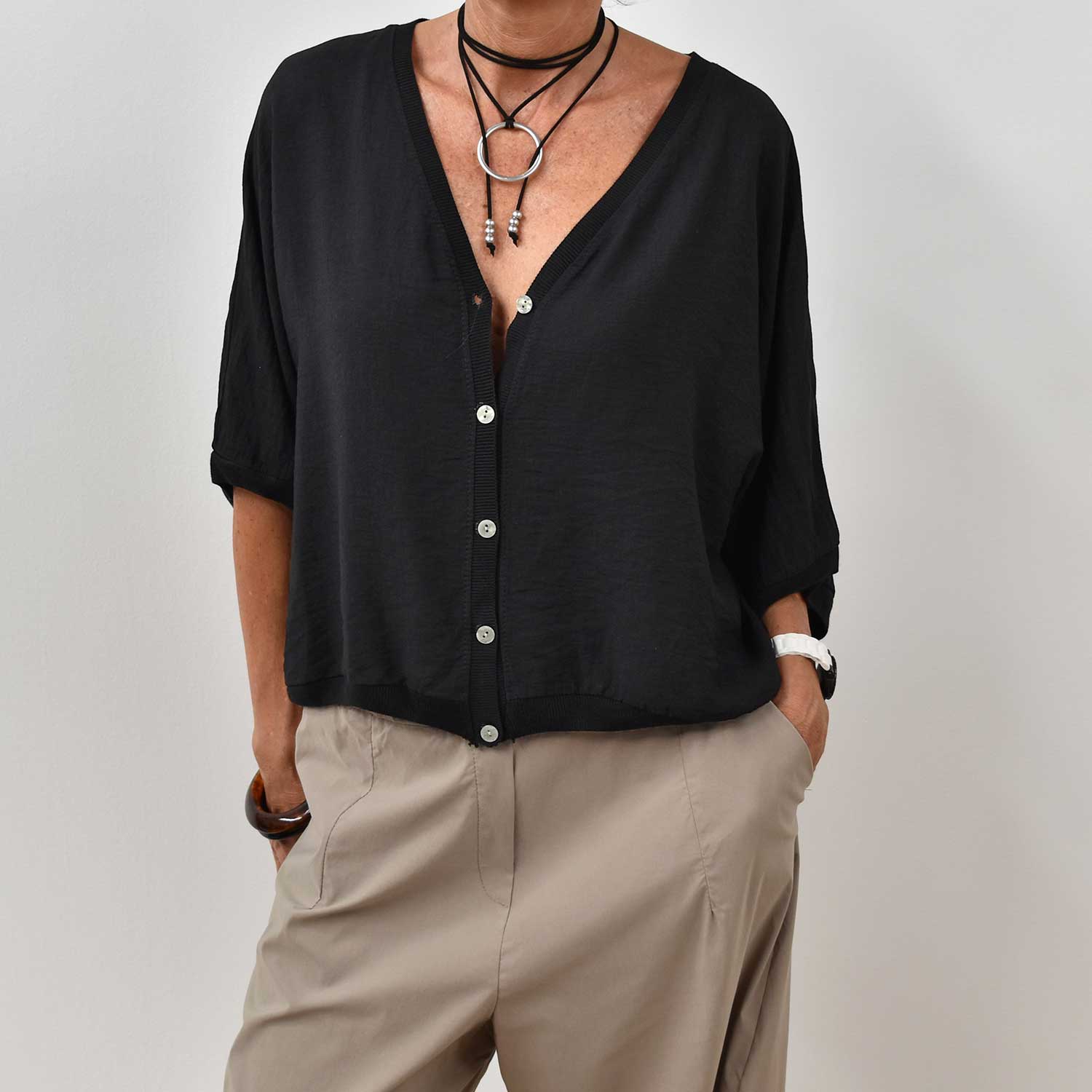 Chaqueta textura negra