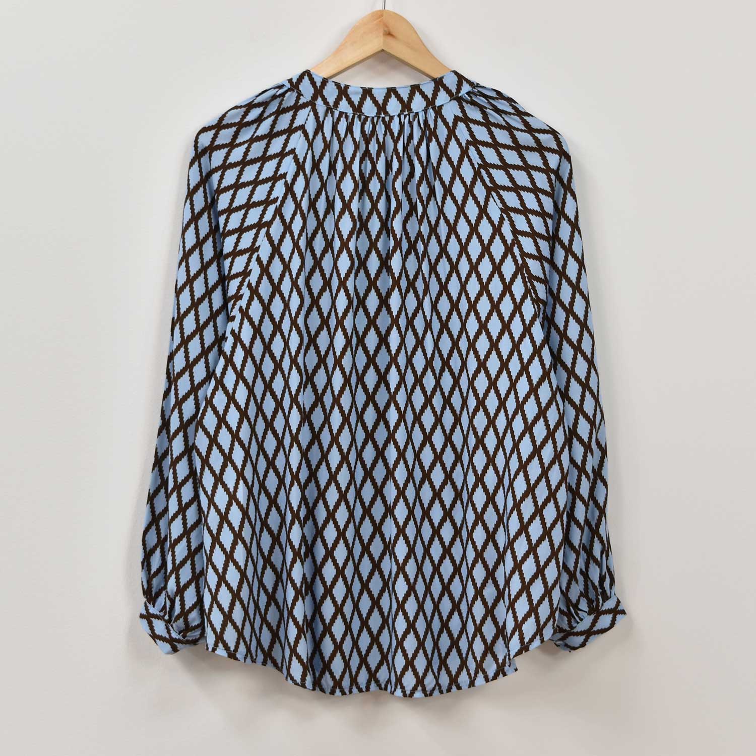 Camisa mao estampada azul