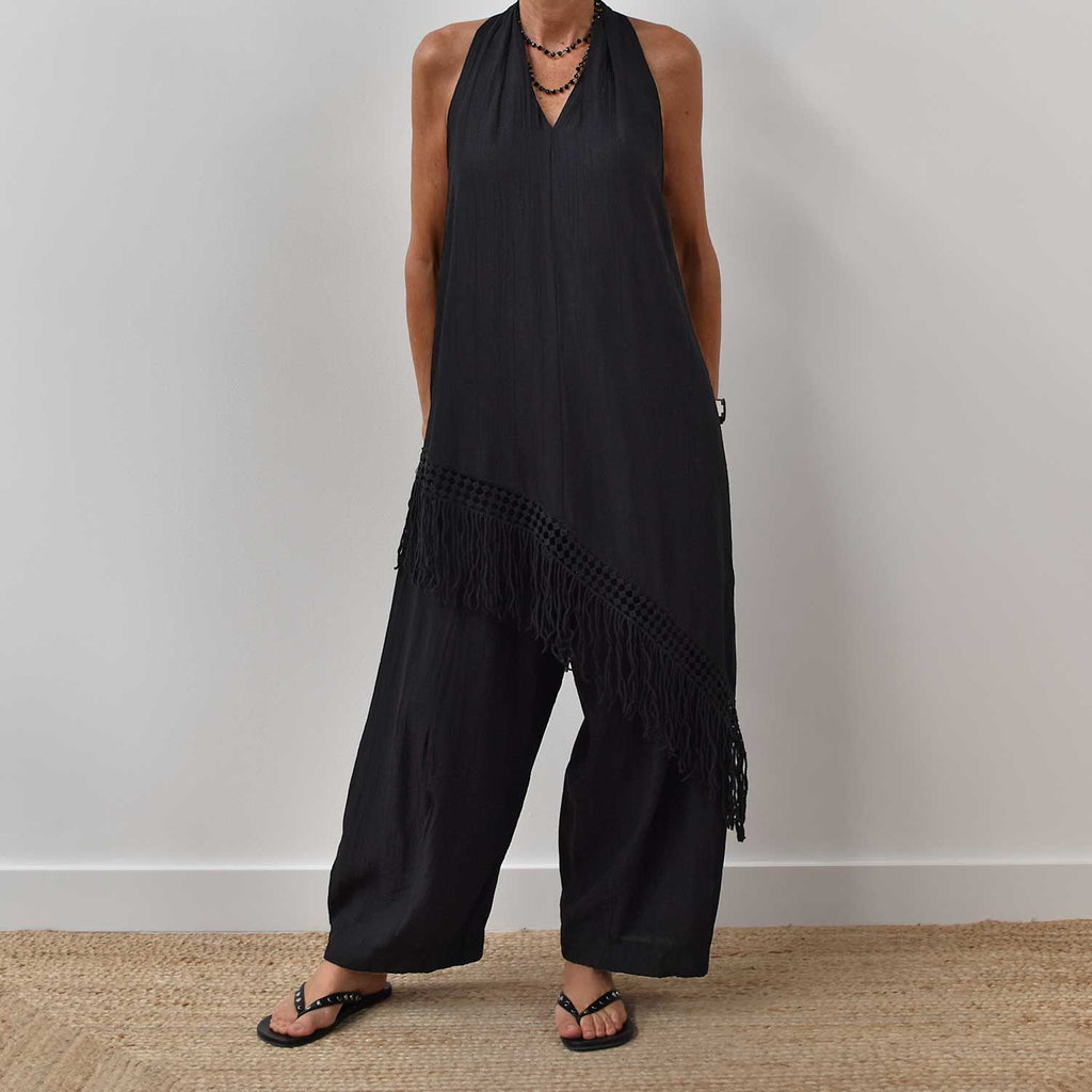 Total look fleco negro