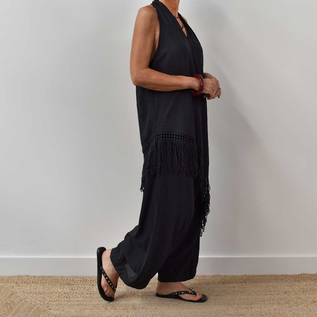 Total look fleco negro