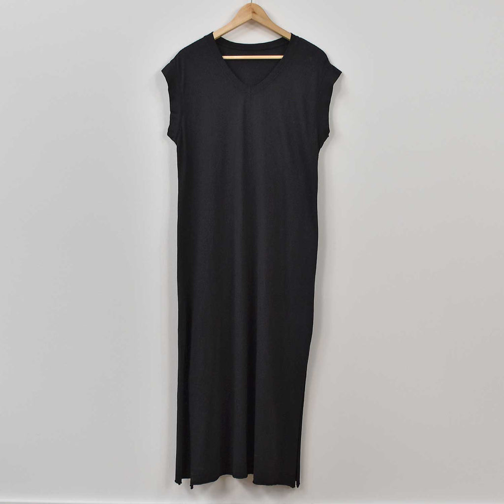 Vestido algodón pico negro
