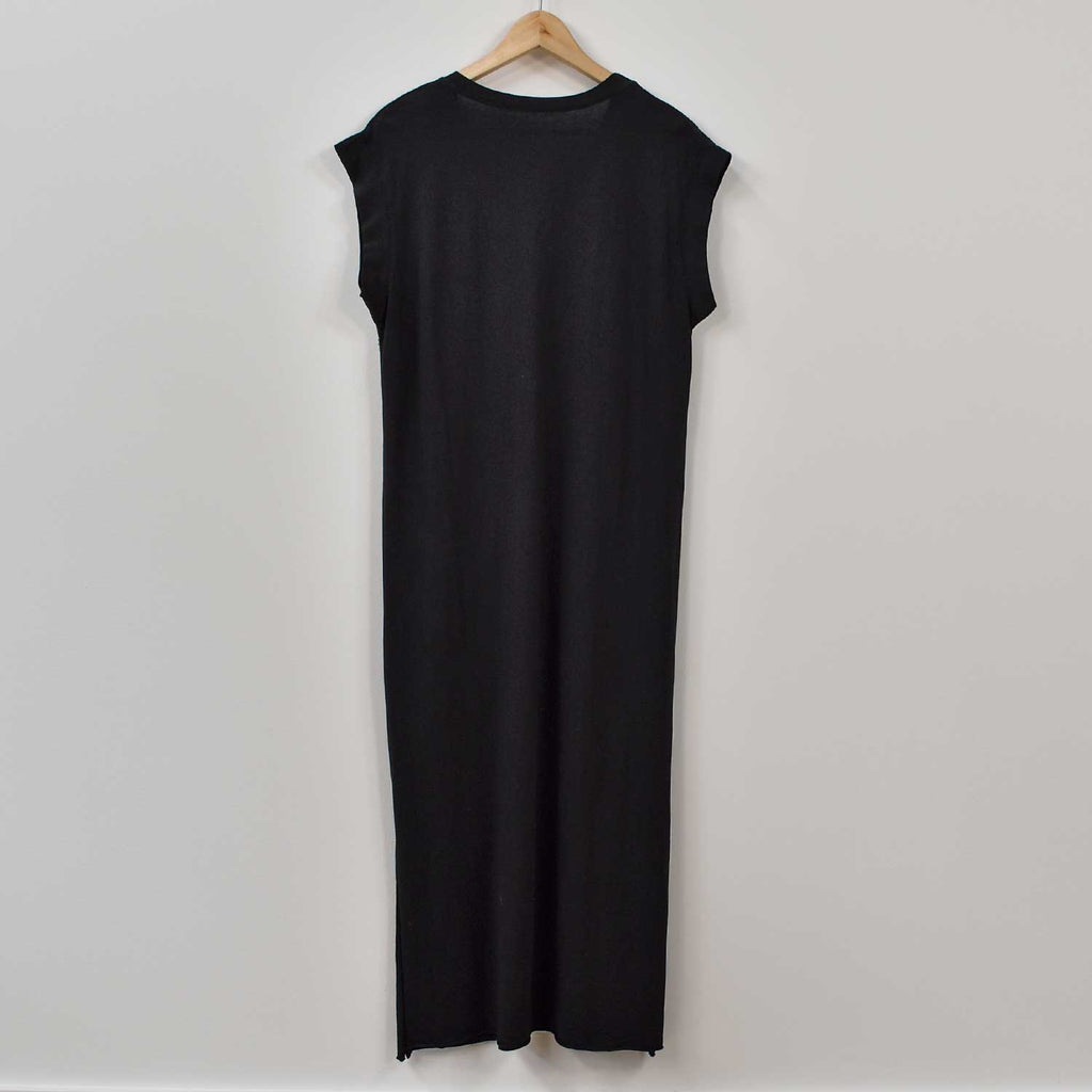 Vestido algodón pico negro