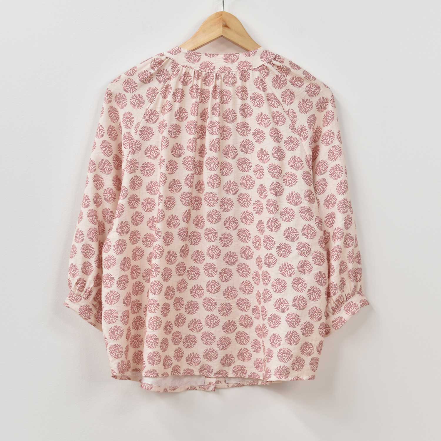 Camisa manga estampada rosa