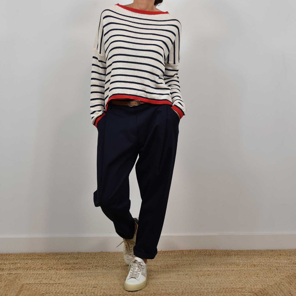 Pantalón baggy elástico marino