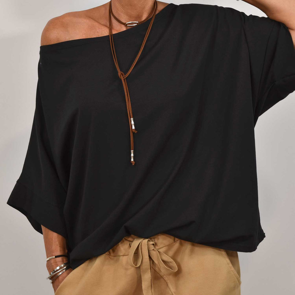 Camiseta barco oversize negra
