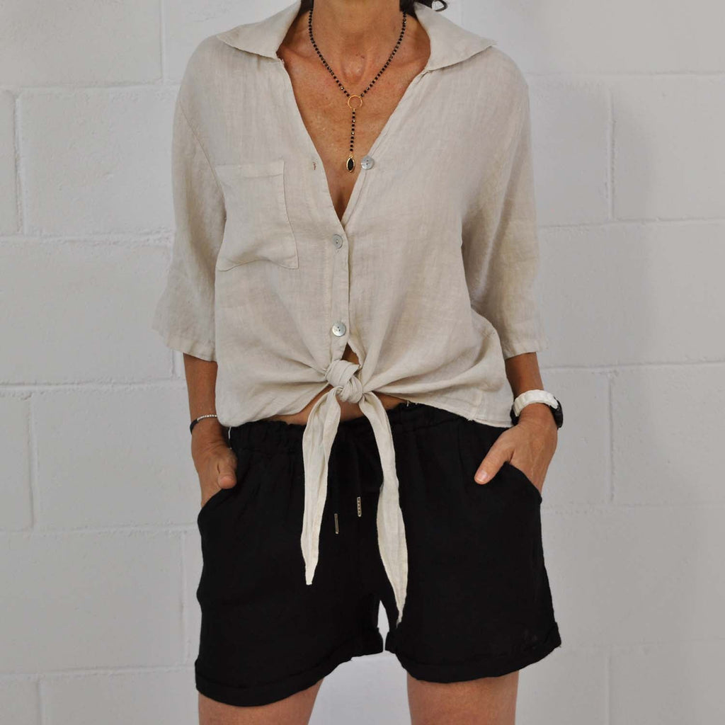 Short lino corto negro