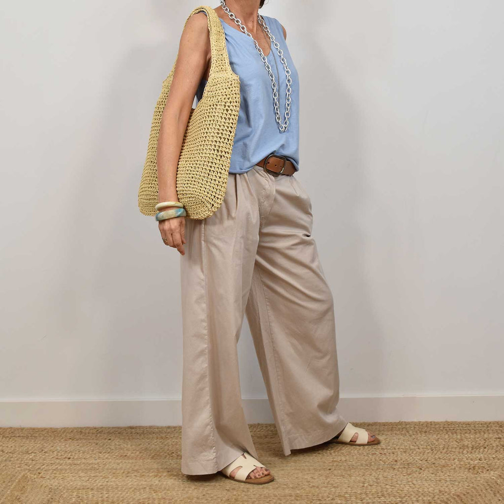 Bolso rafia beige