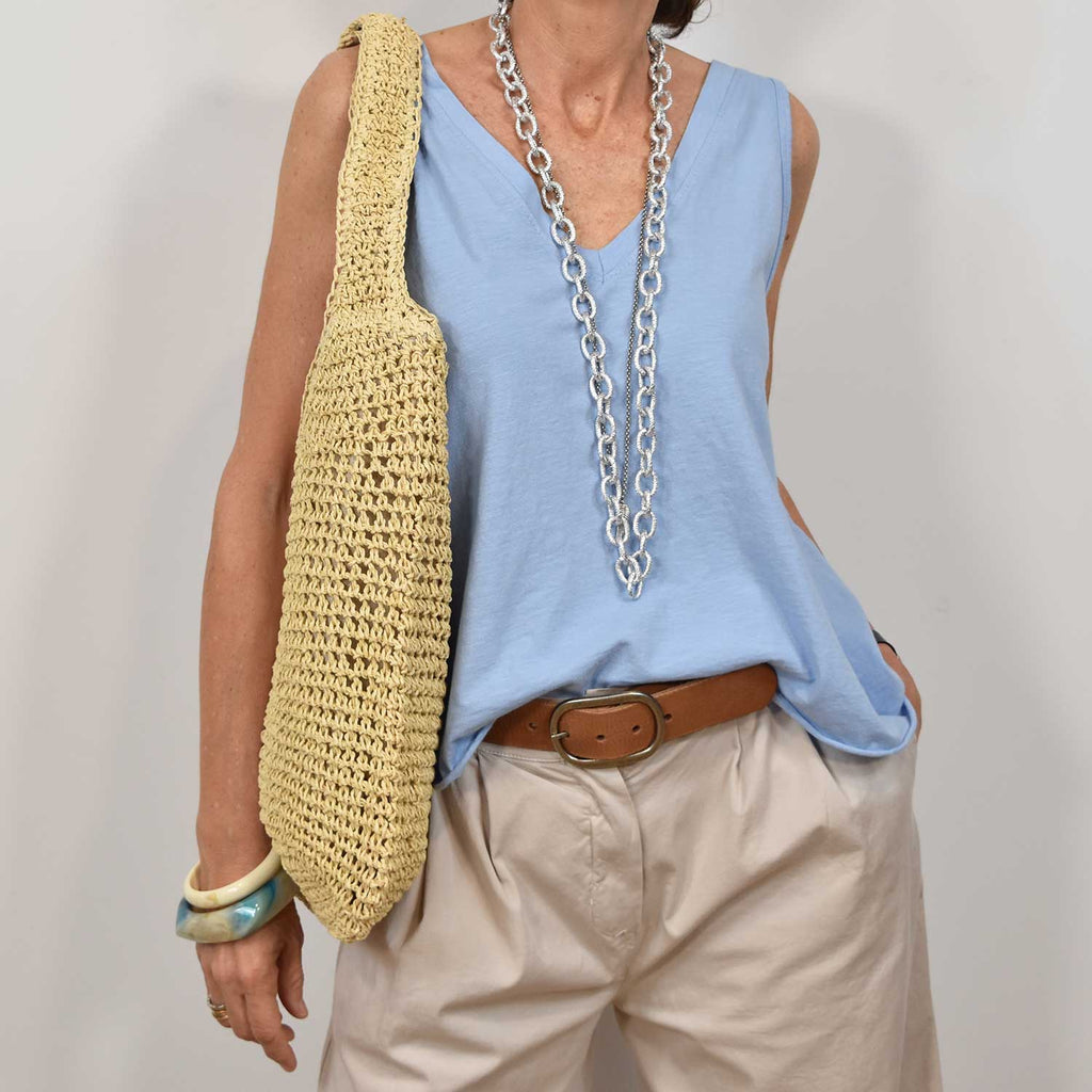Bolso rafia beige