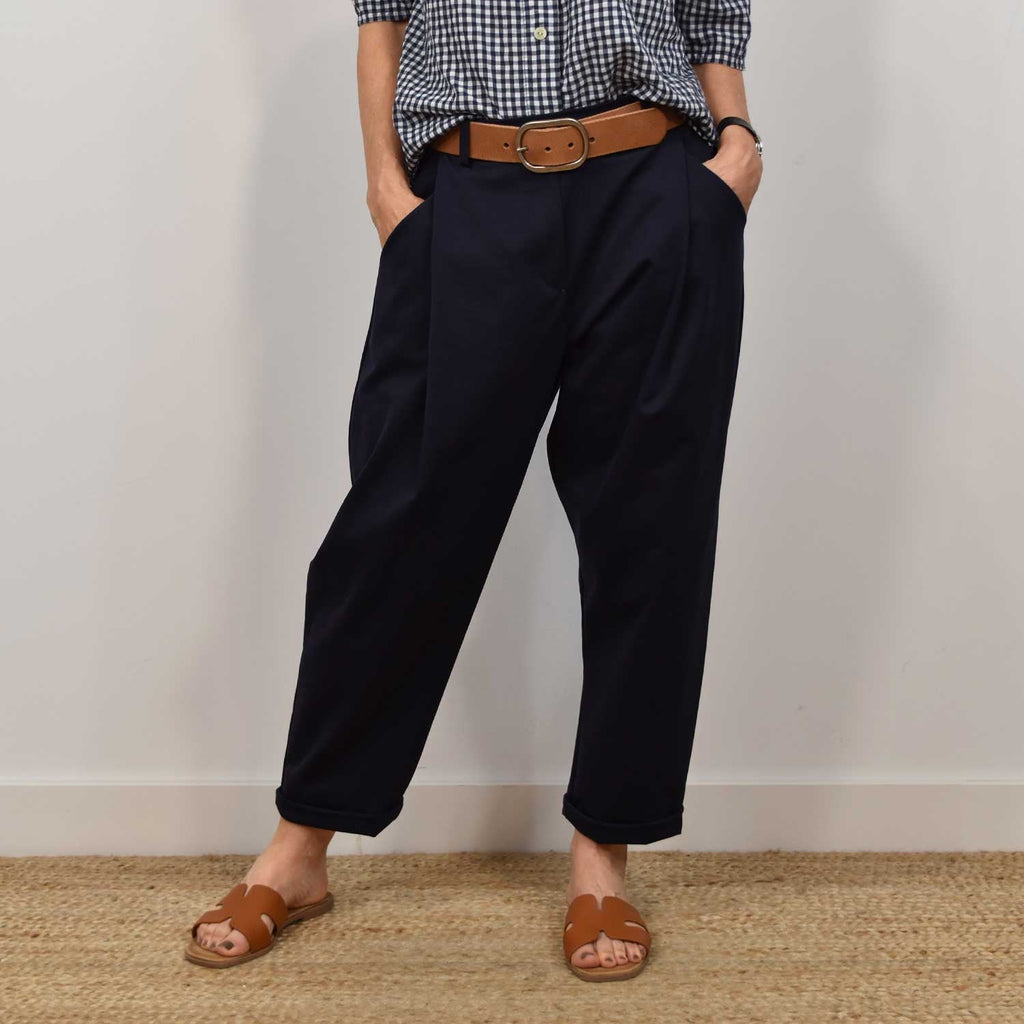 Pantalón baggy elástico marino