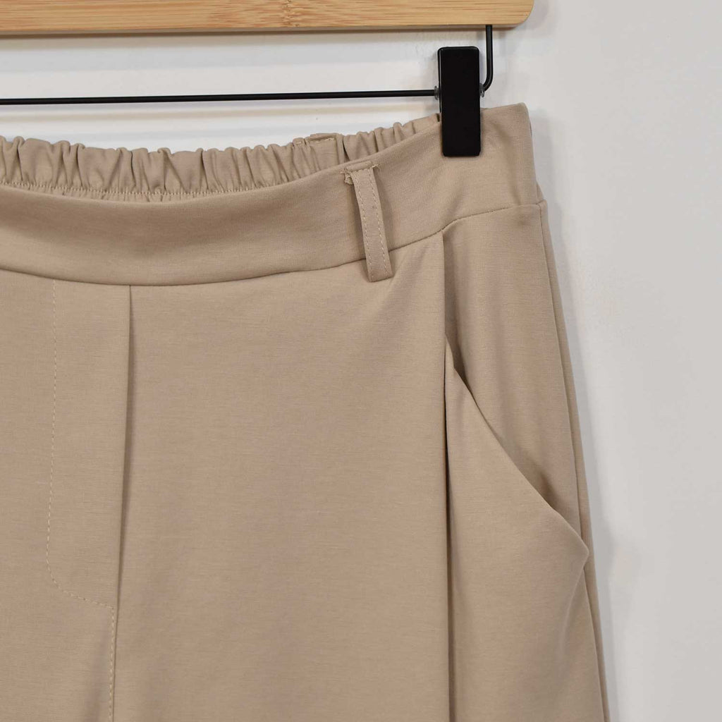 Pantalón baggy elástico beige