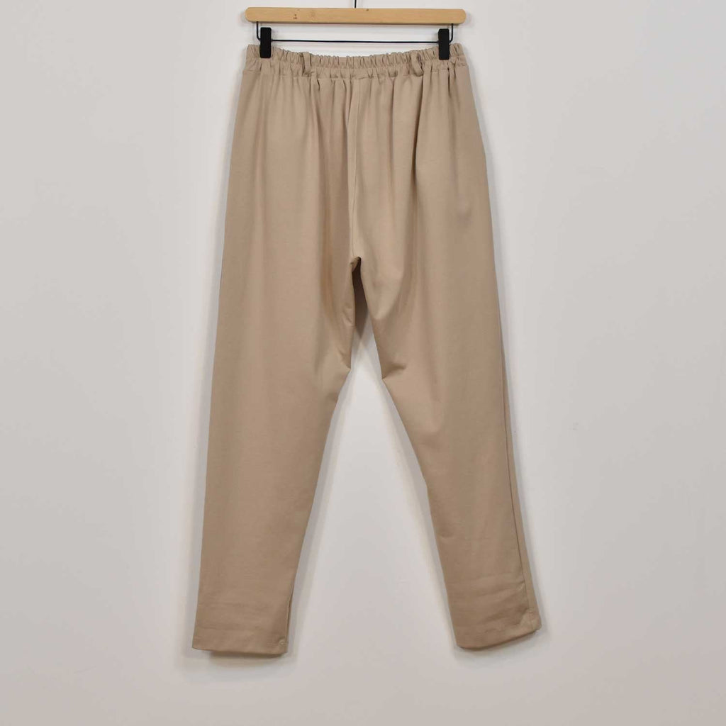 Pantalón baggy elástico beige