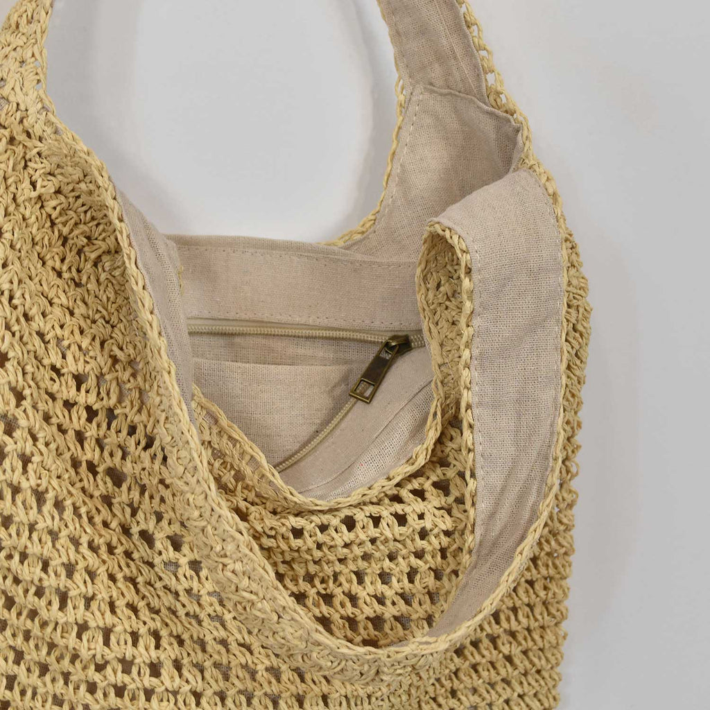 Bolso rafia beige