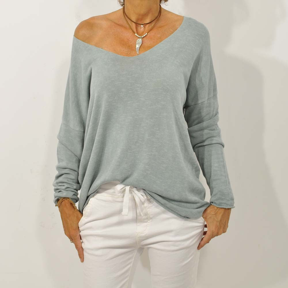 Jersey fino algodón verde