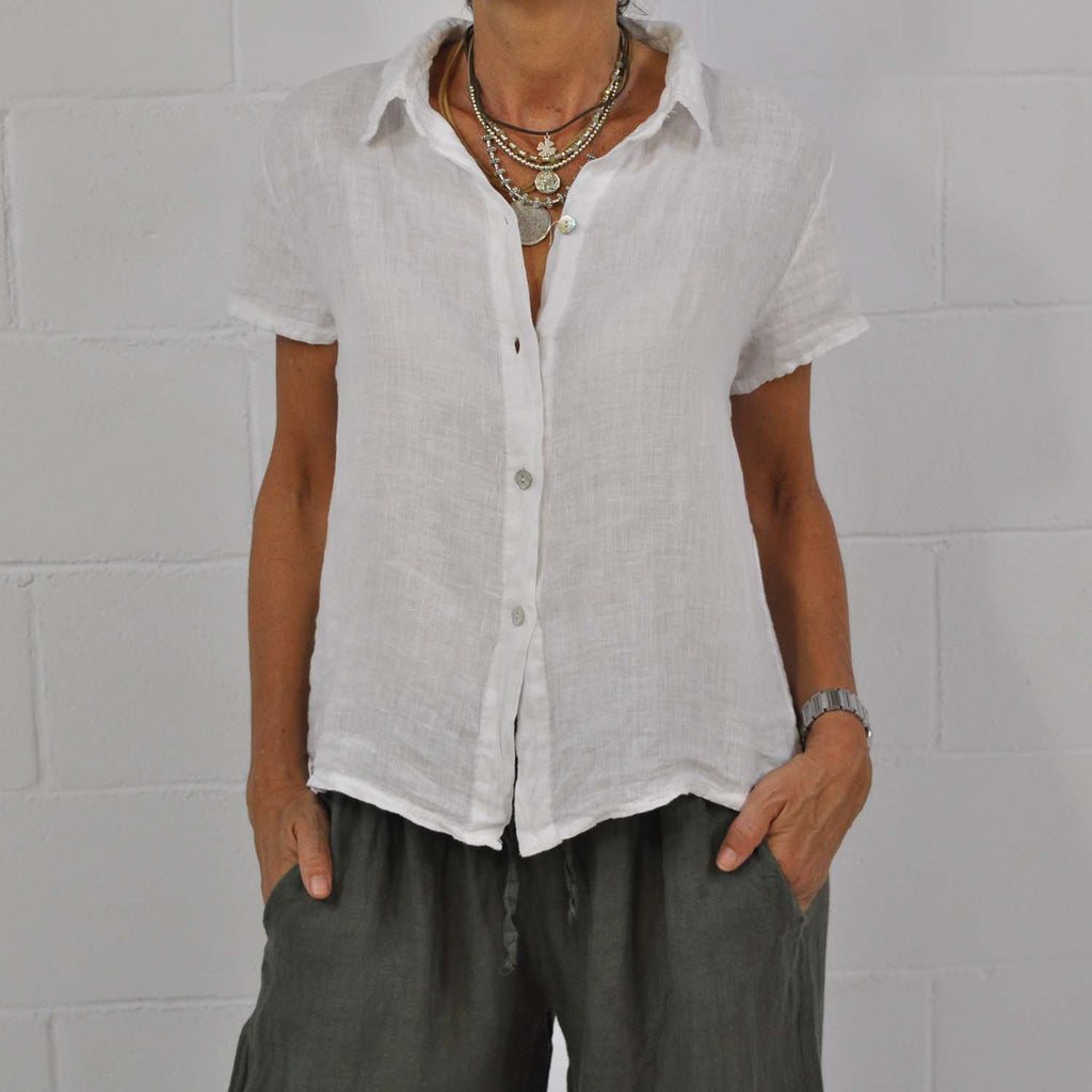 Camisa lino blanca