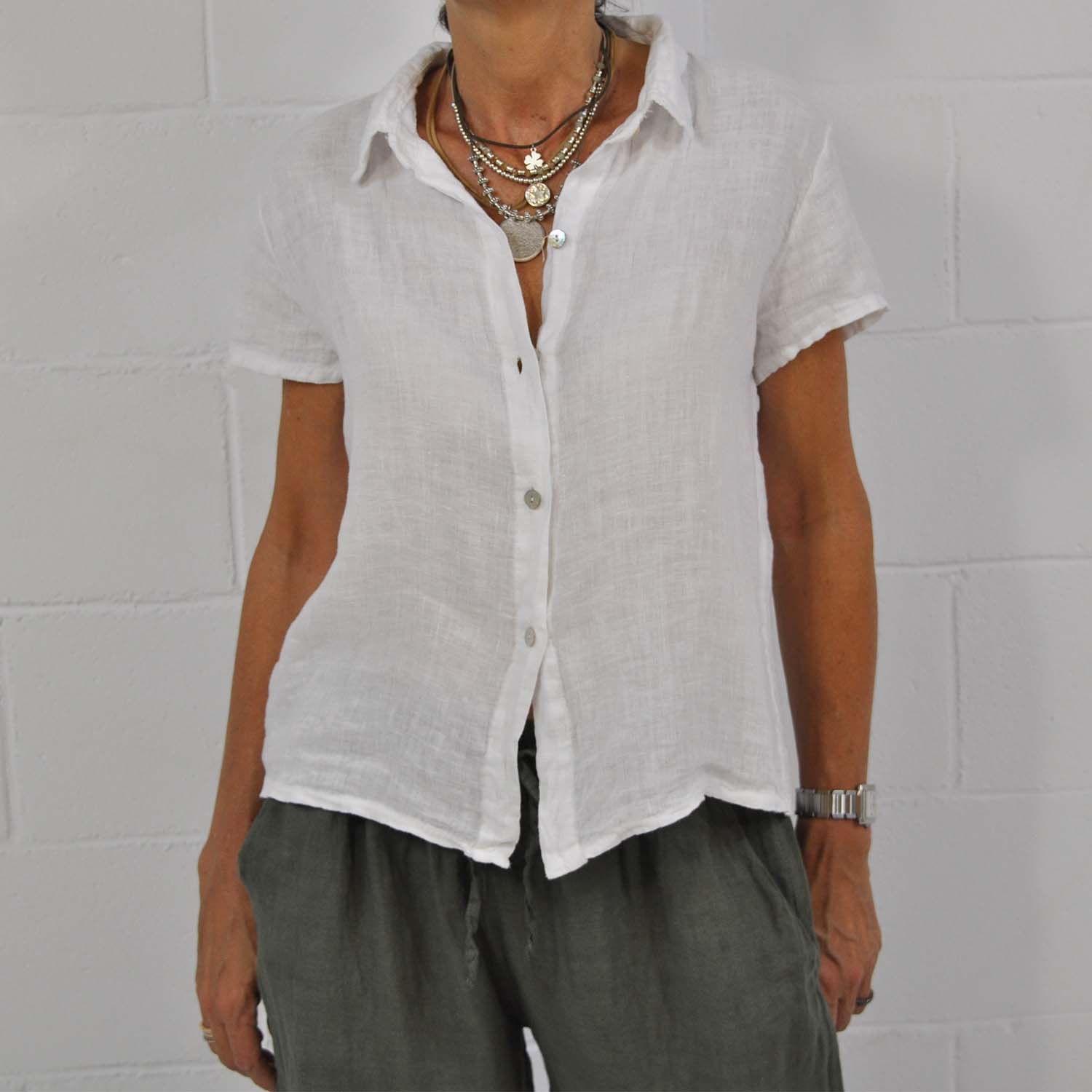 Camisa lino blanca