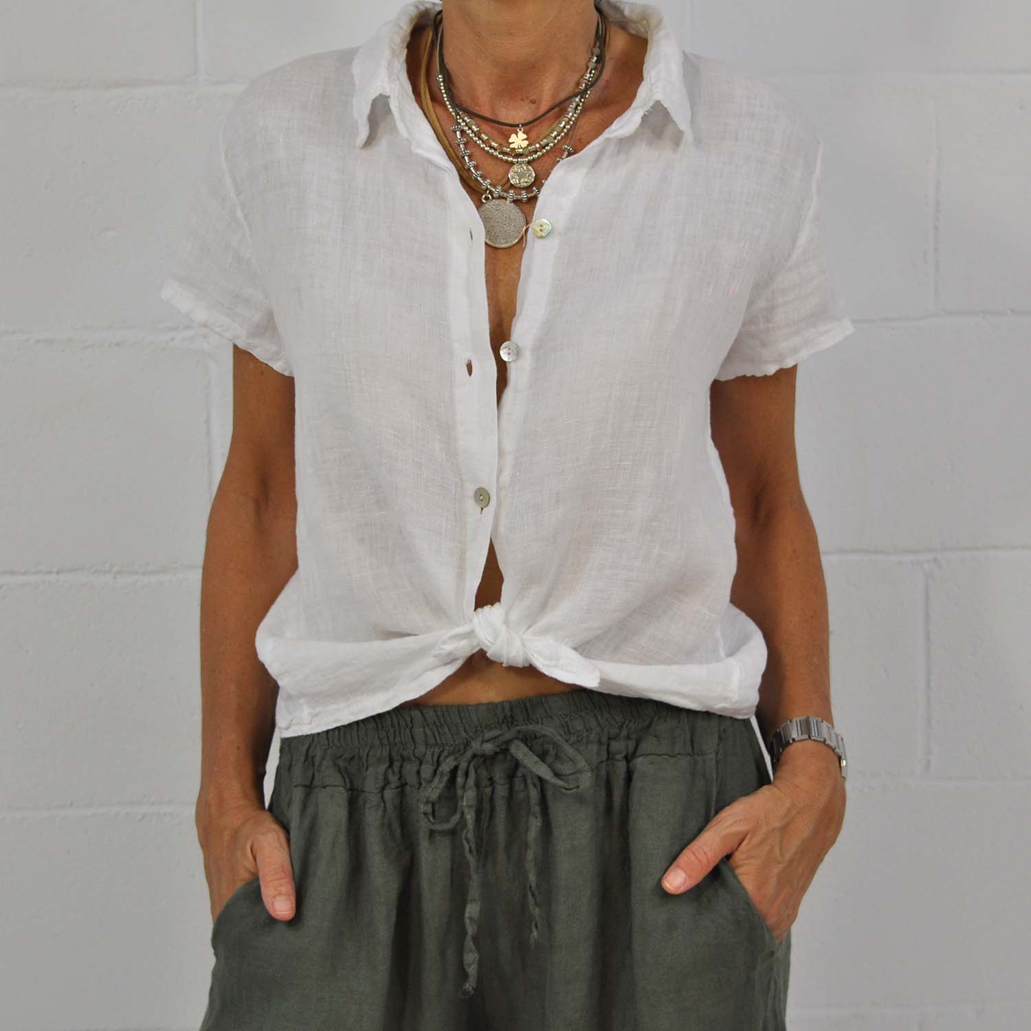 Camisa lino blanca