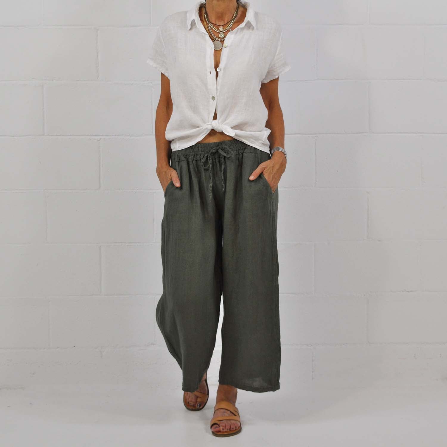 Camisa lino blanca