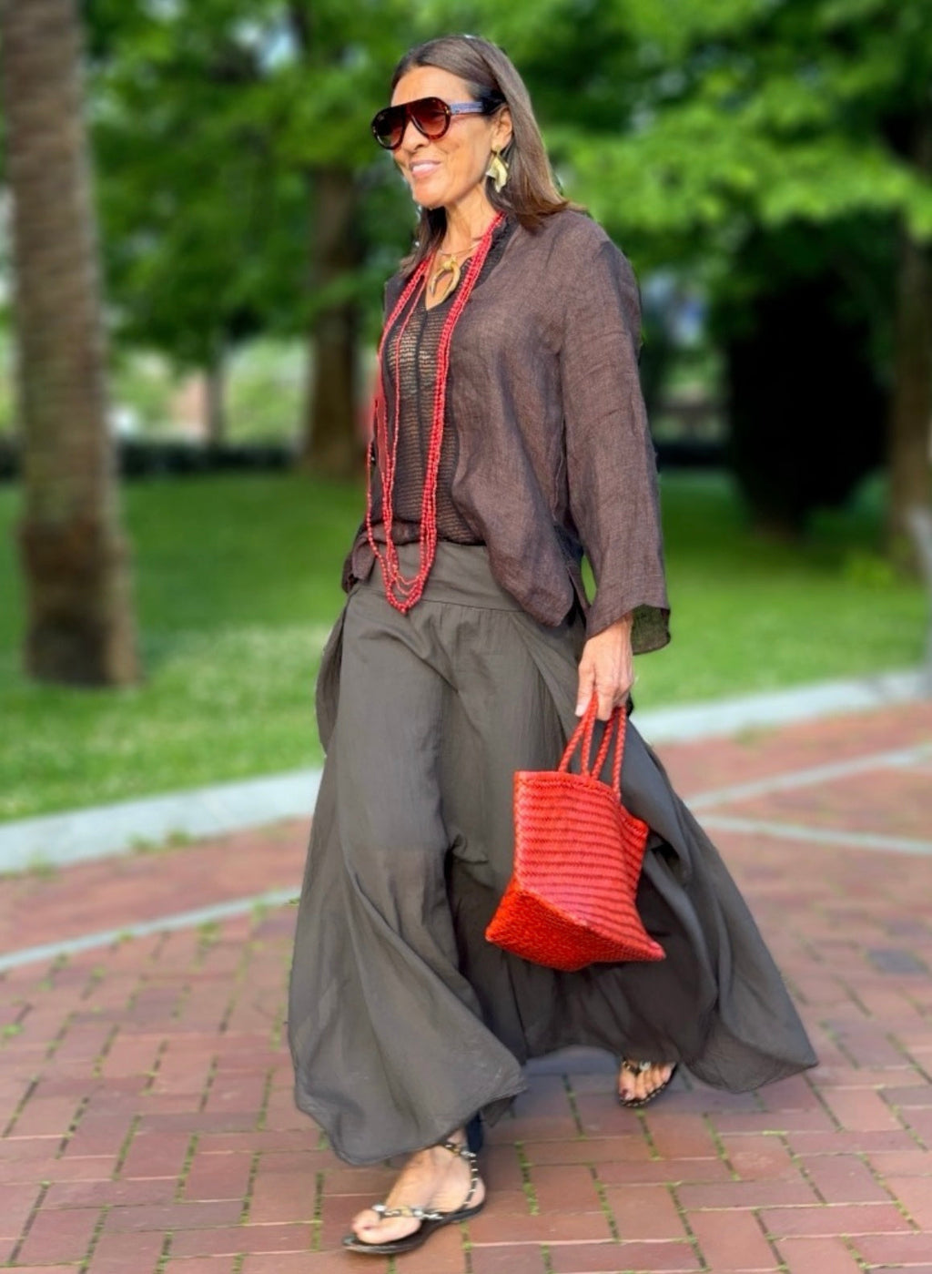 Falda capas marrón