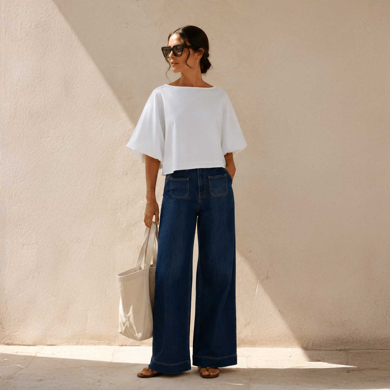 Blusa abullonada blanca