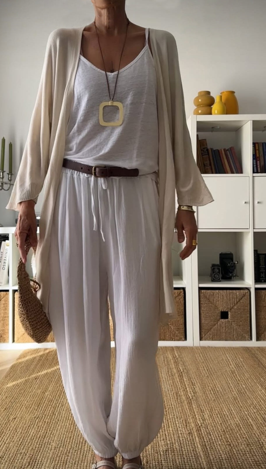 Kimono largo beige