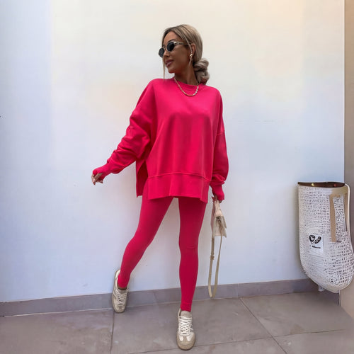 Abril | Conjunto Sudadera Sin Capucha Mujer Oversize Leggings