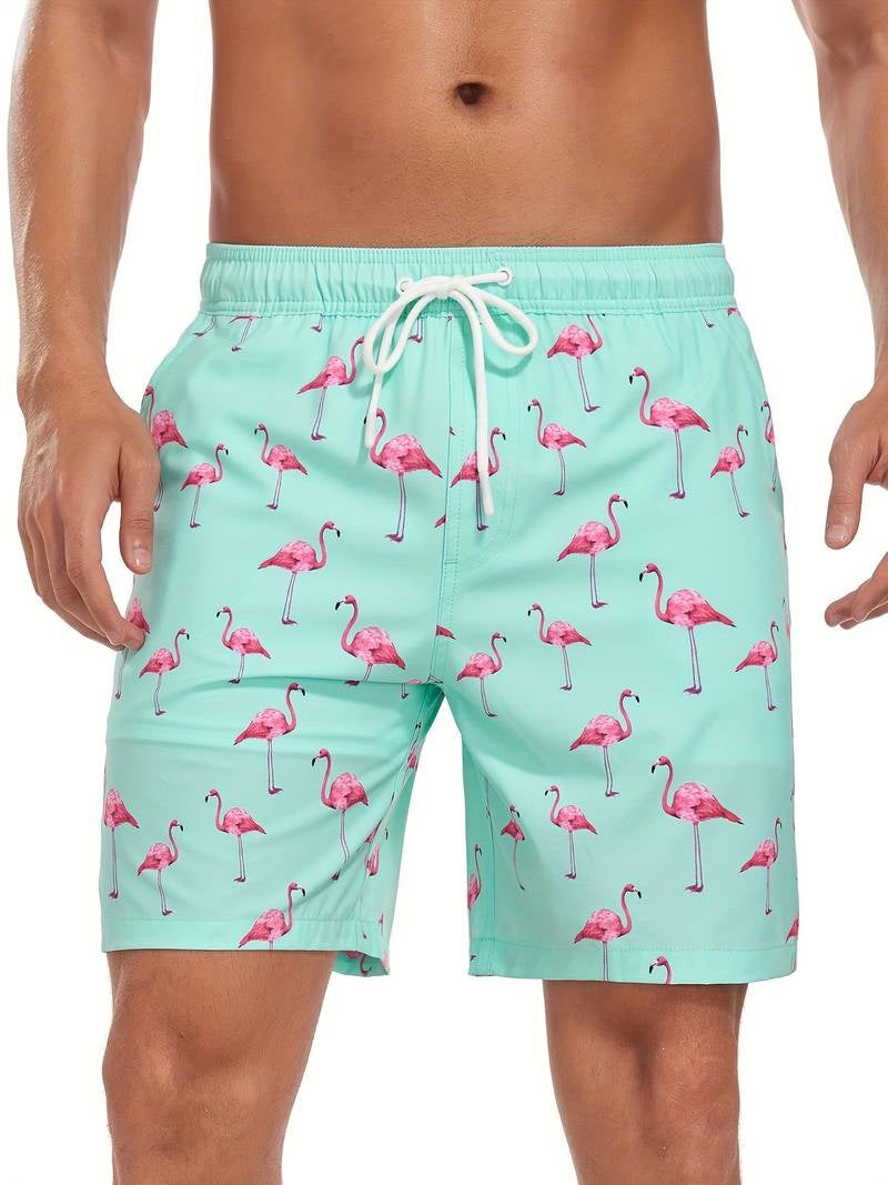 Nicolás | Bañador Shorts Hombre Estampado Flamencos Cintura Elástica