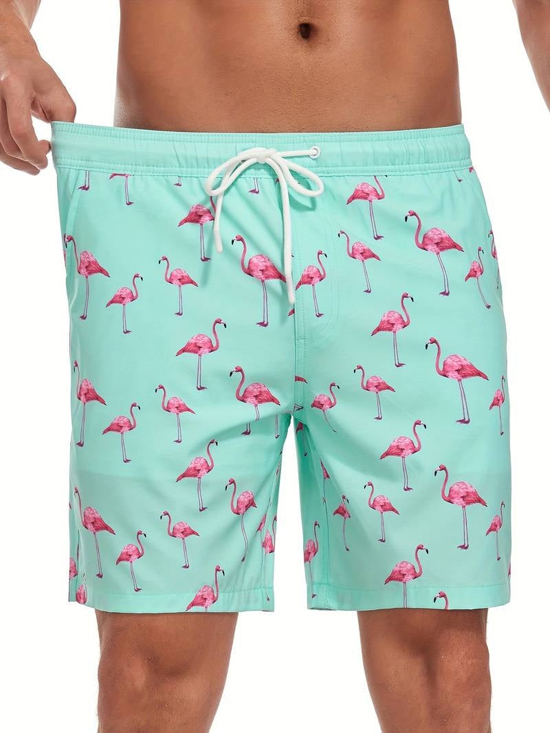 Nicolás | Bañador Shorts Hombre Estampado Flamencos Cintura Elástica