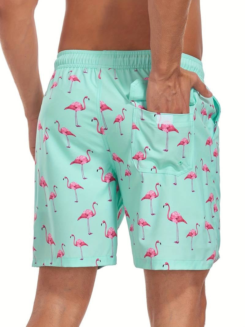 Nicolás | Bañador Shorts Hombre Estampado Flamencos Cintura Elástica